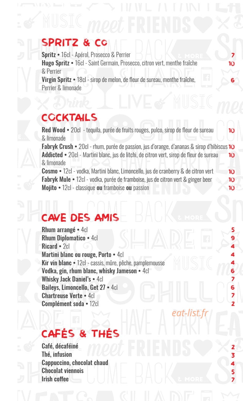 La Fabryk — carte page 4