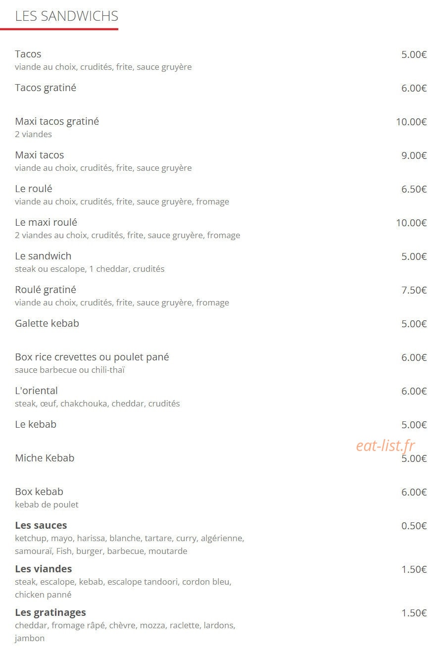 Le King — carte page 2