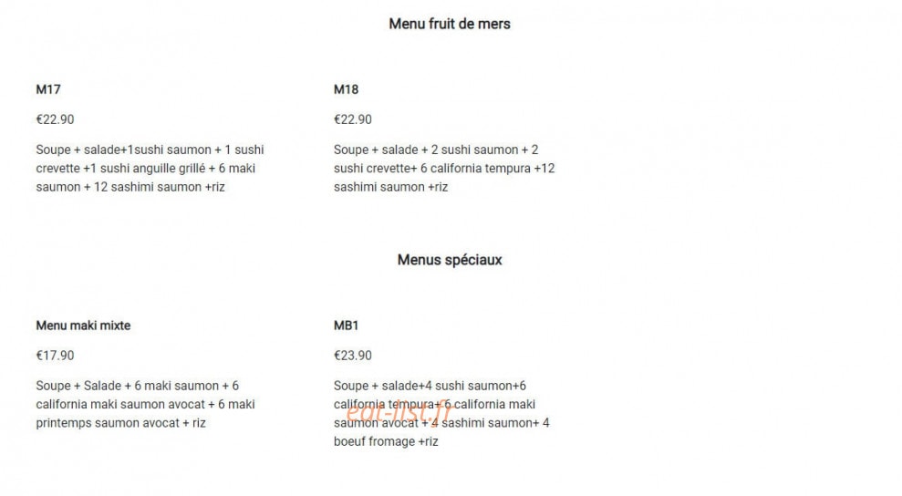 Le Resto Chinois — carte page 4