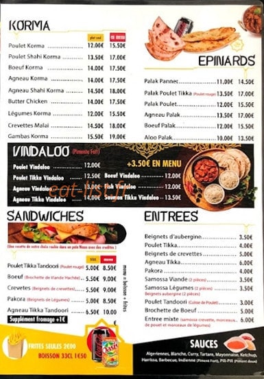 Lyon tandoori — carte page 3