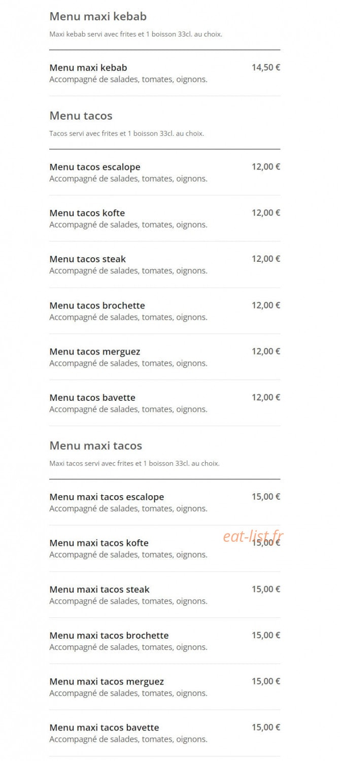 Star Kebab — carte page 2