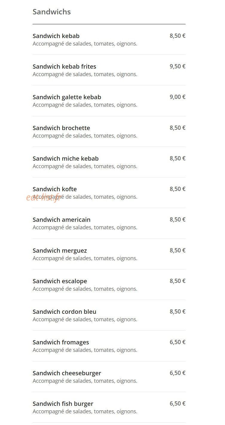 Star Kebab — carte page 4