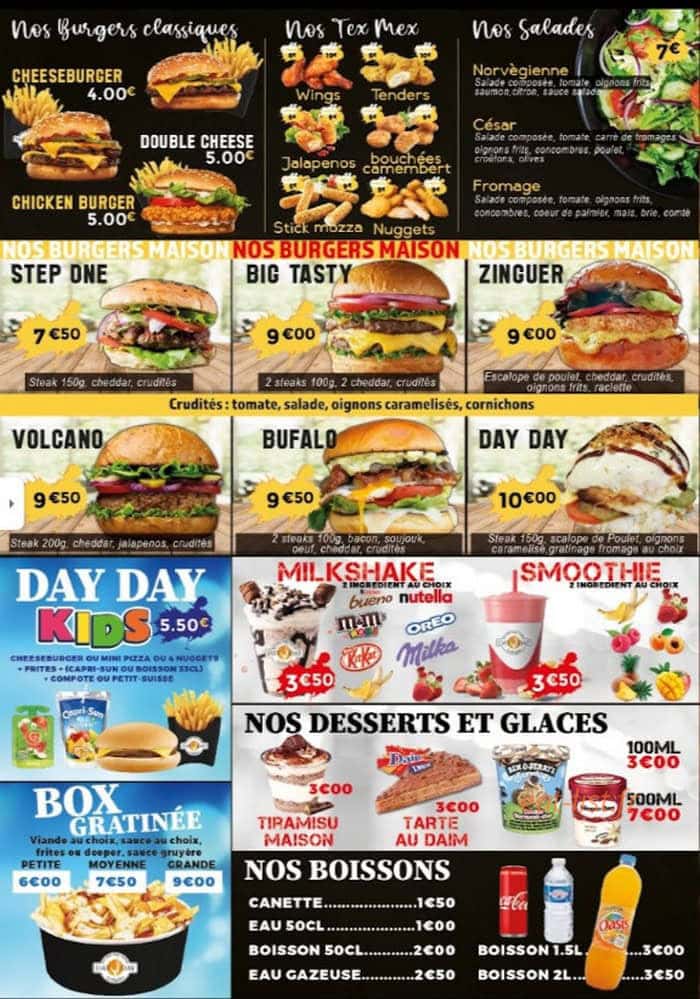 Tacos pizzeria Day Day — carte page 3