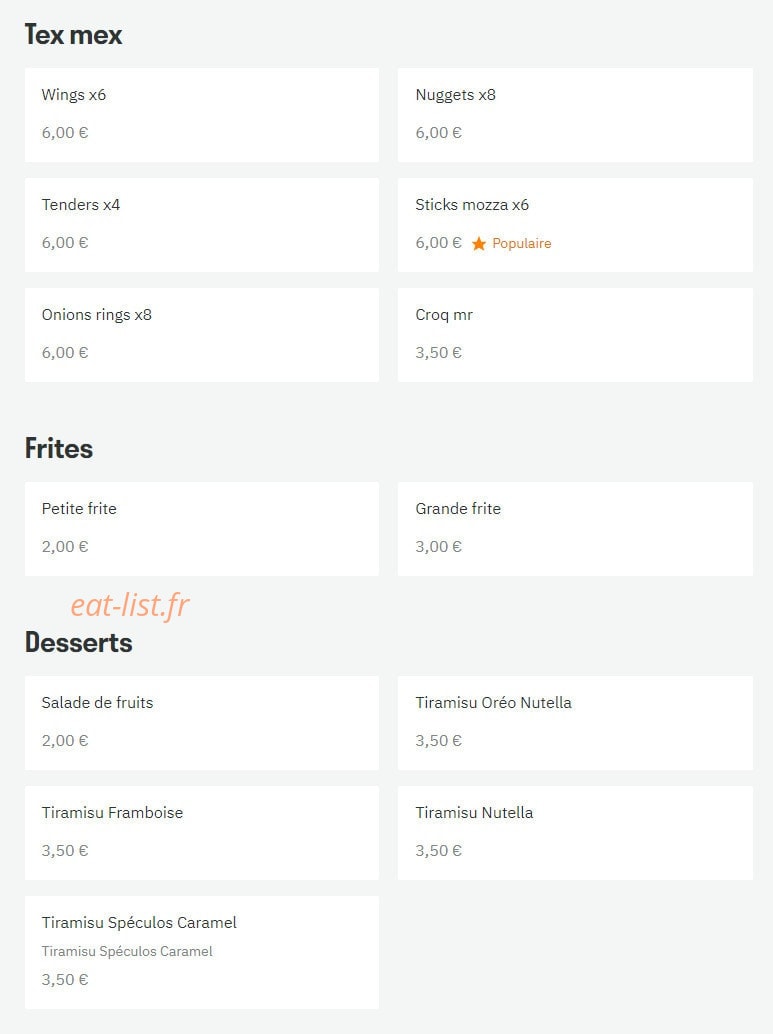 The Royal Grill — carte page 6
