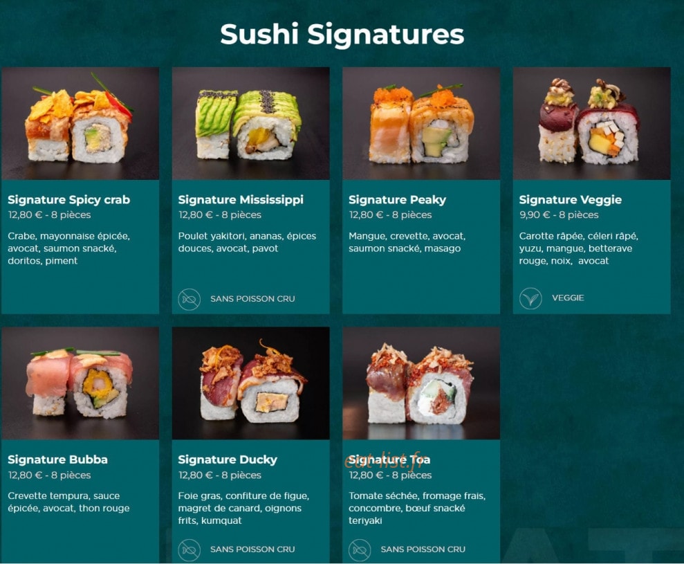 toasushi — carte page 4