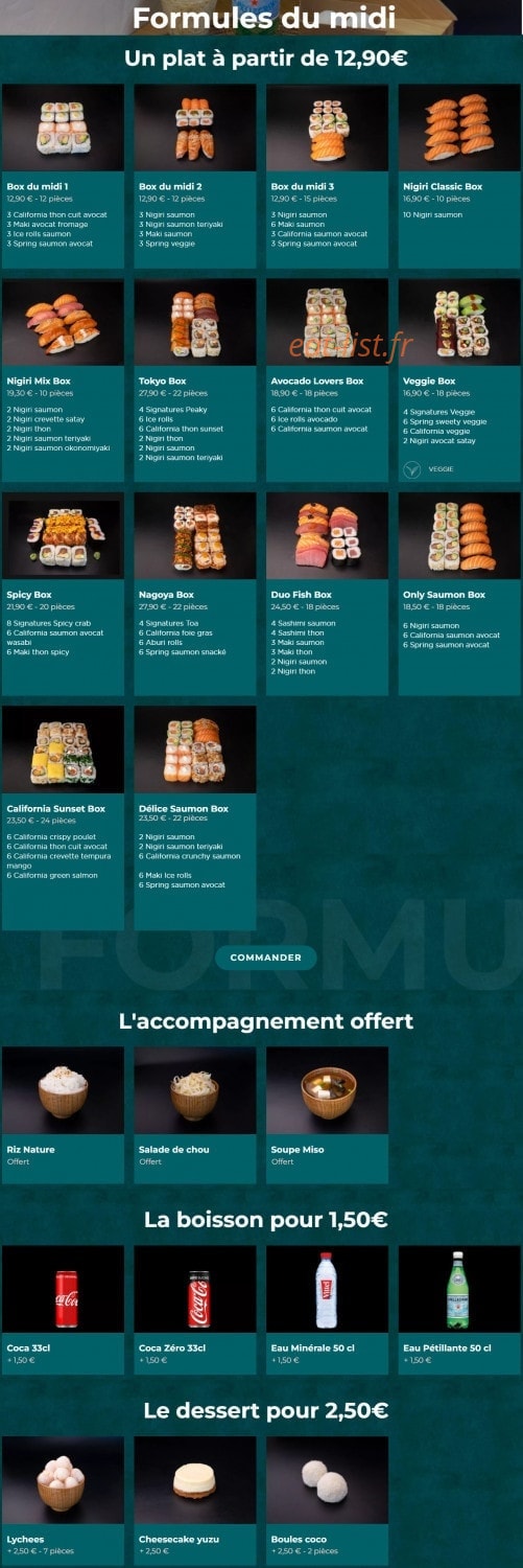 toasushi — carte page 1