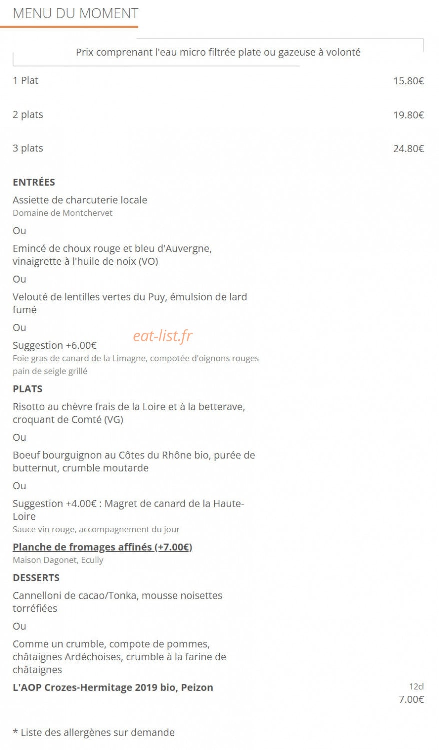 Accords Gourmands — carte page 1