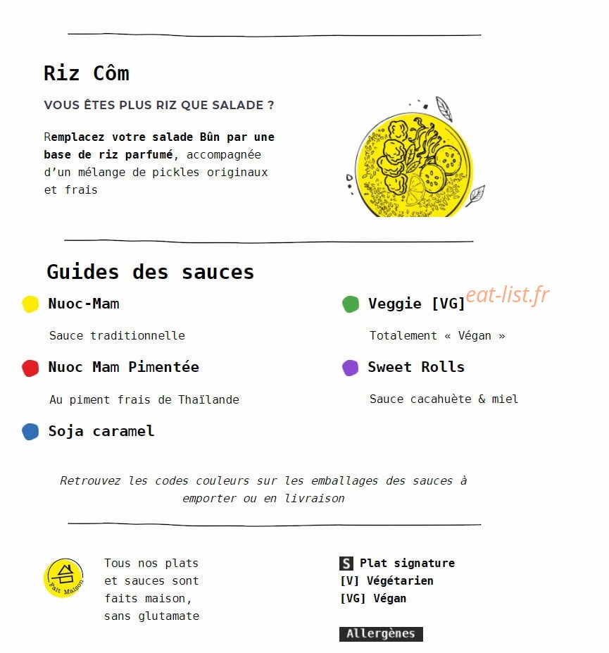 Beau & Bún — carte page 2