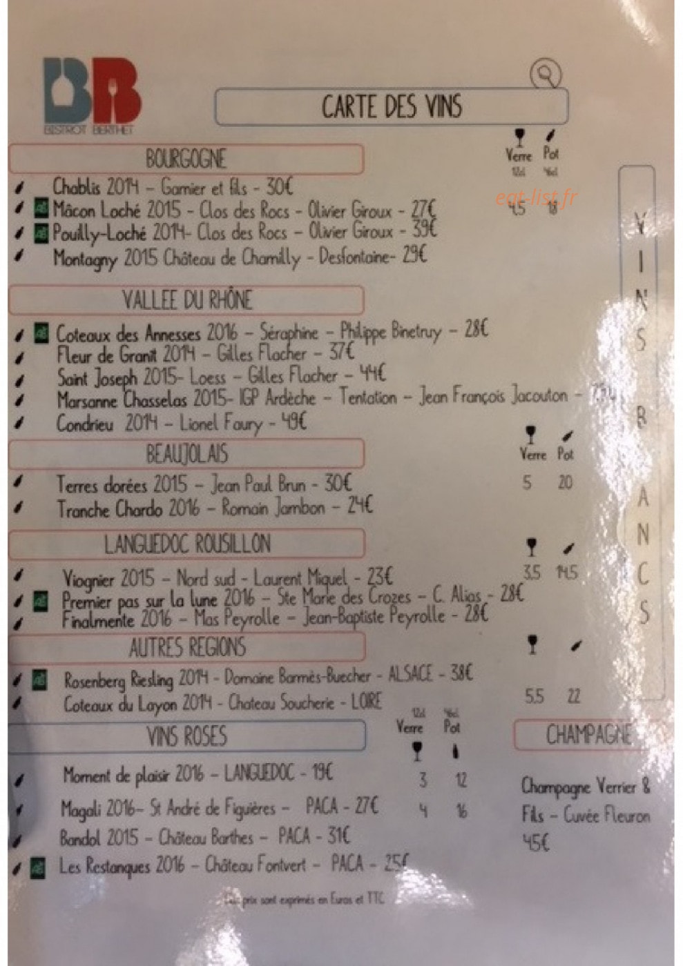 Bistrot Berthet — carte page 3
