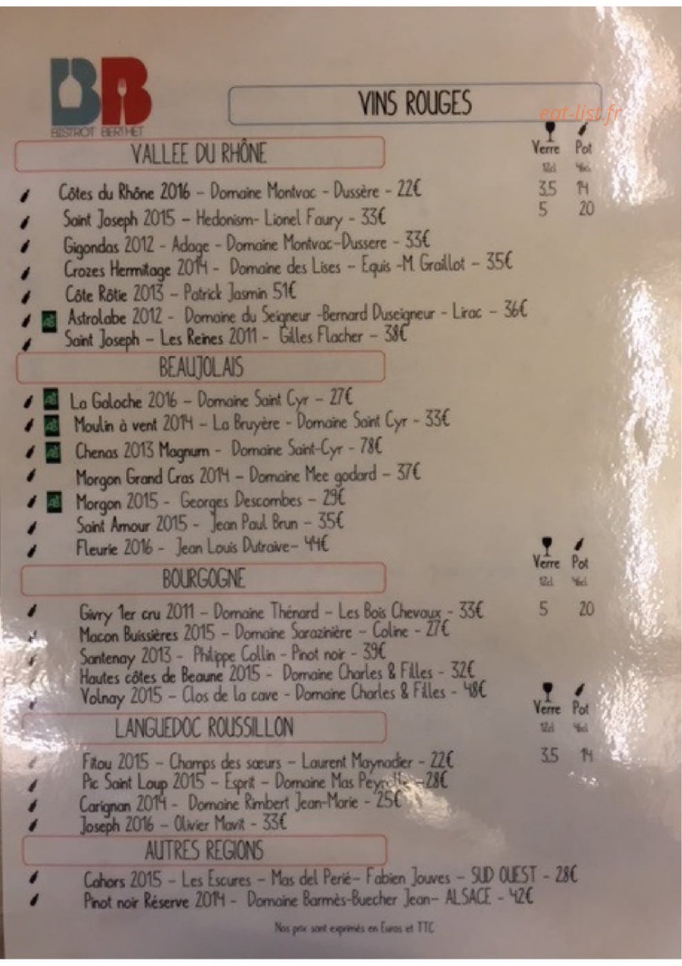 Bistrot Berthet — carte page 4