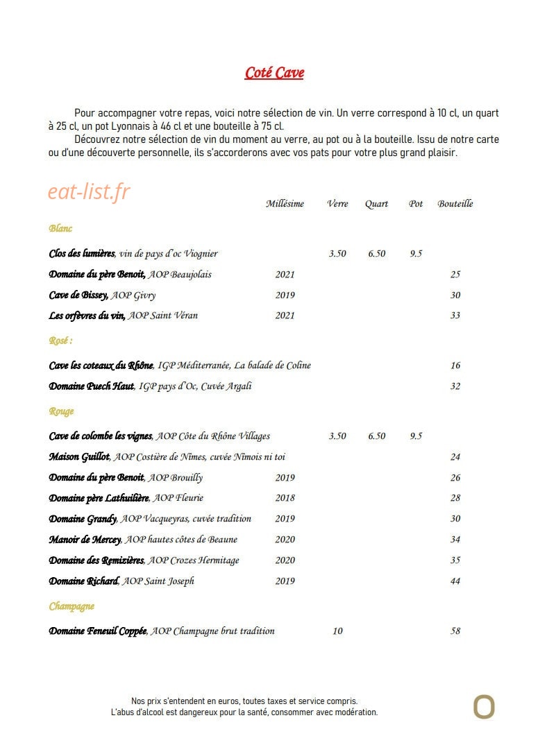Bistrot & co — carte page 3