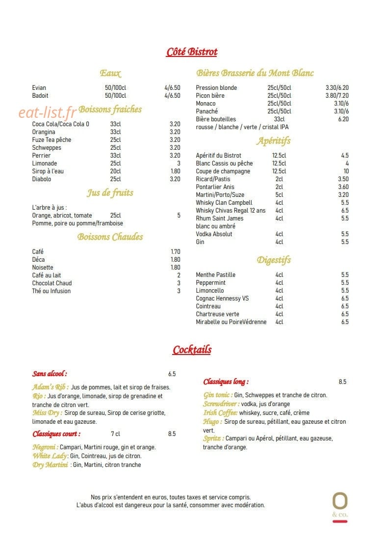 Bistrot & co — carte page 2