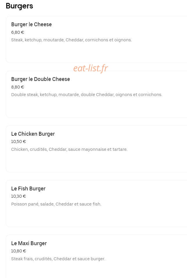 Break food — carte page 2