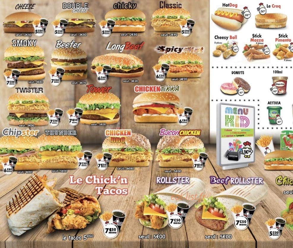 Chicken Chips — carte page 2