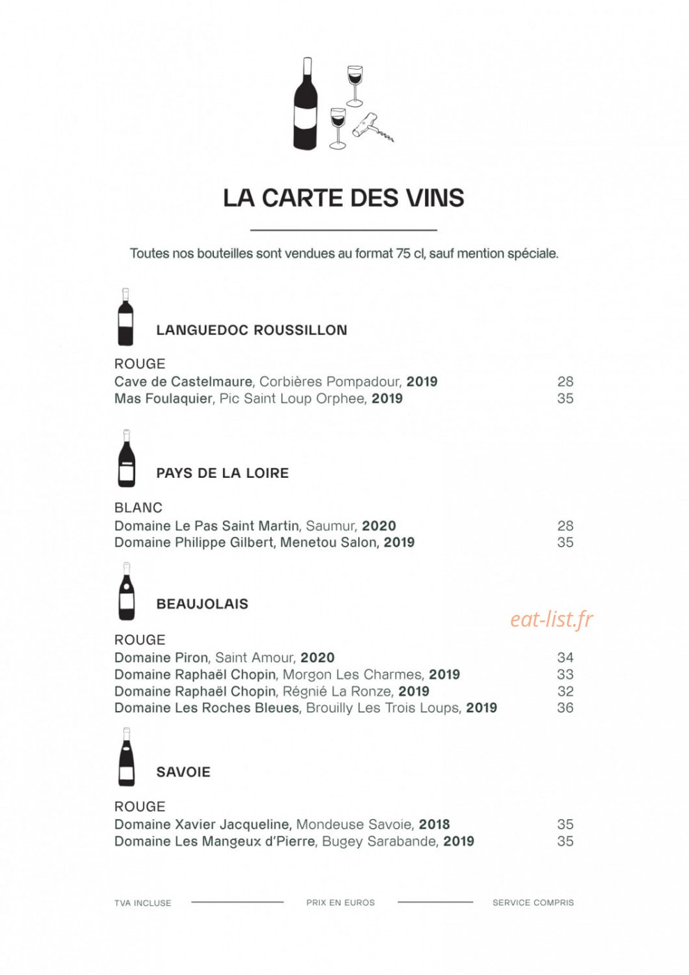Comptoir B — carte page 9