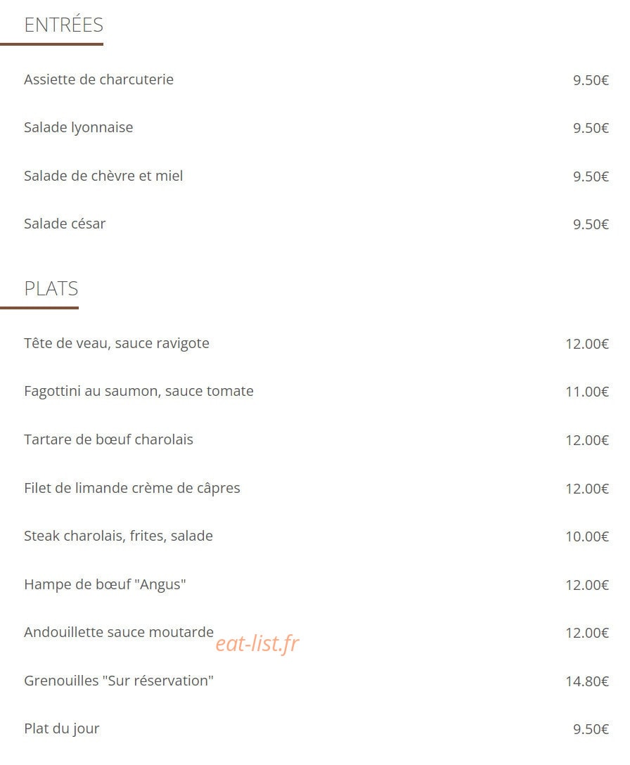 Grand Café du Commerce — carte page 1