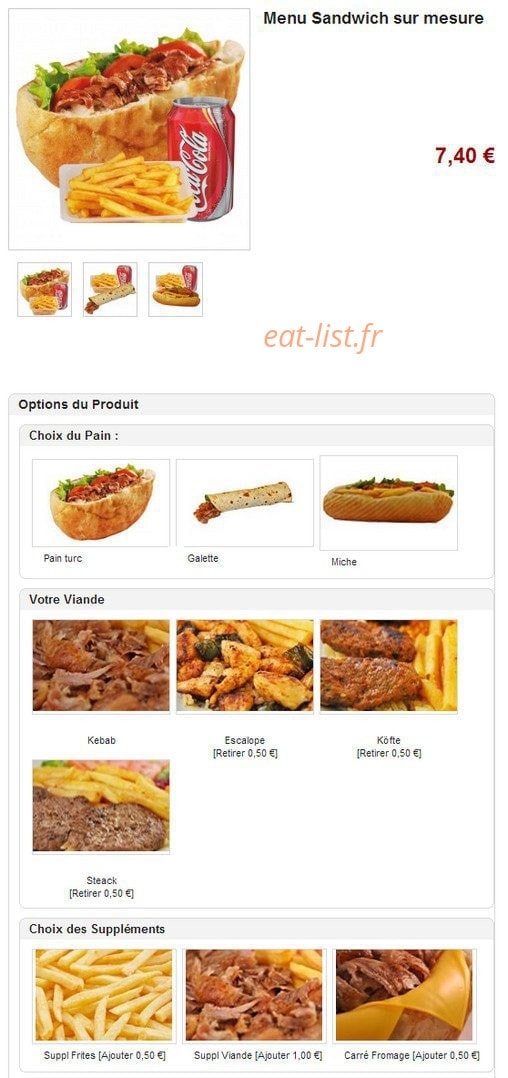 Kebab D'or  La Mer Egee — carte page 2