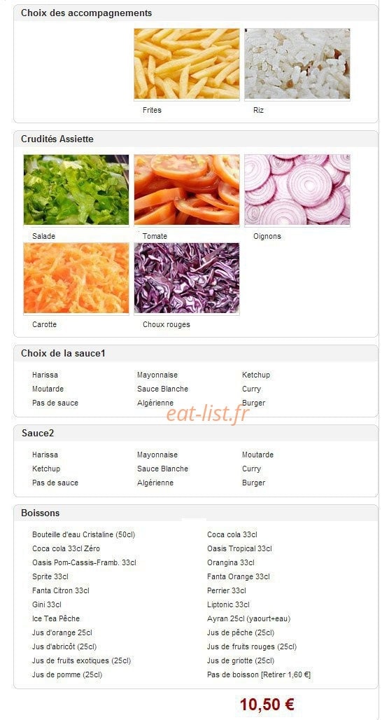 Kebab D'or  La Mer Egee — carte page 8