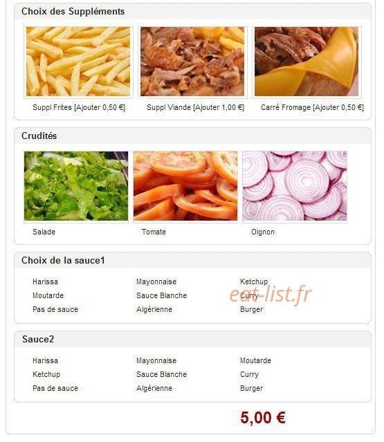Kebab D'or  La Mer Egee — carte page 5