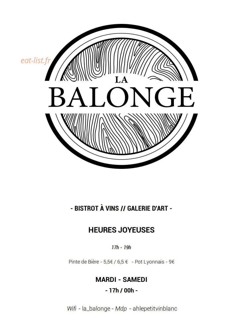 La Balonge — carte page 1