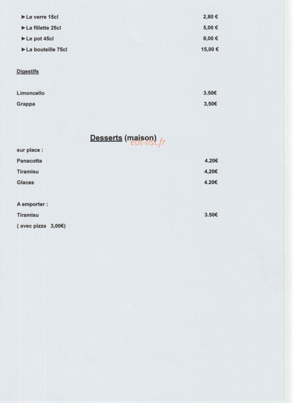 La dolce pizza — carte page 5