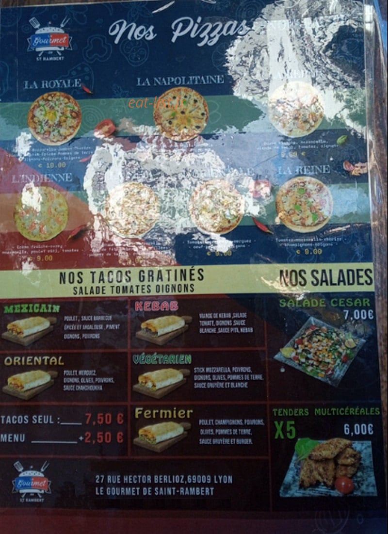Le Gourmet de St Rambert — carte page 1