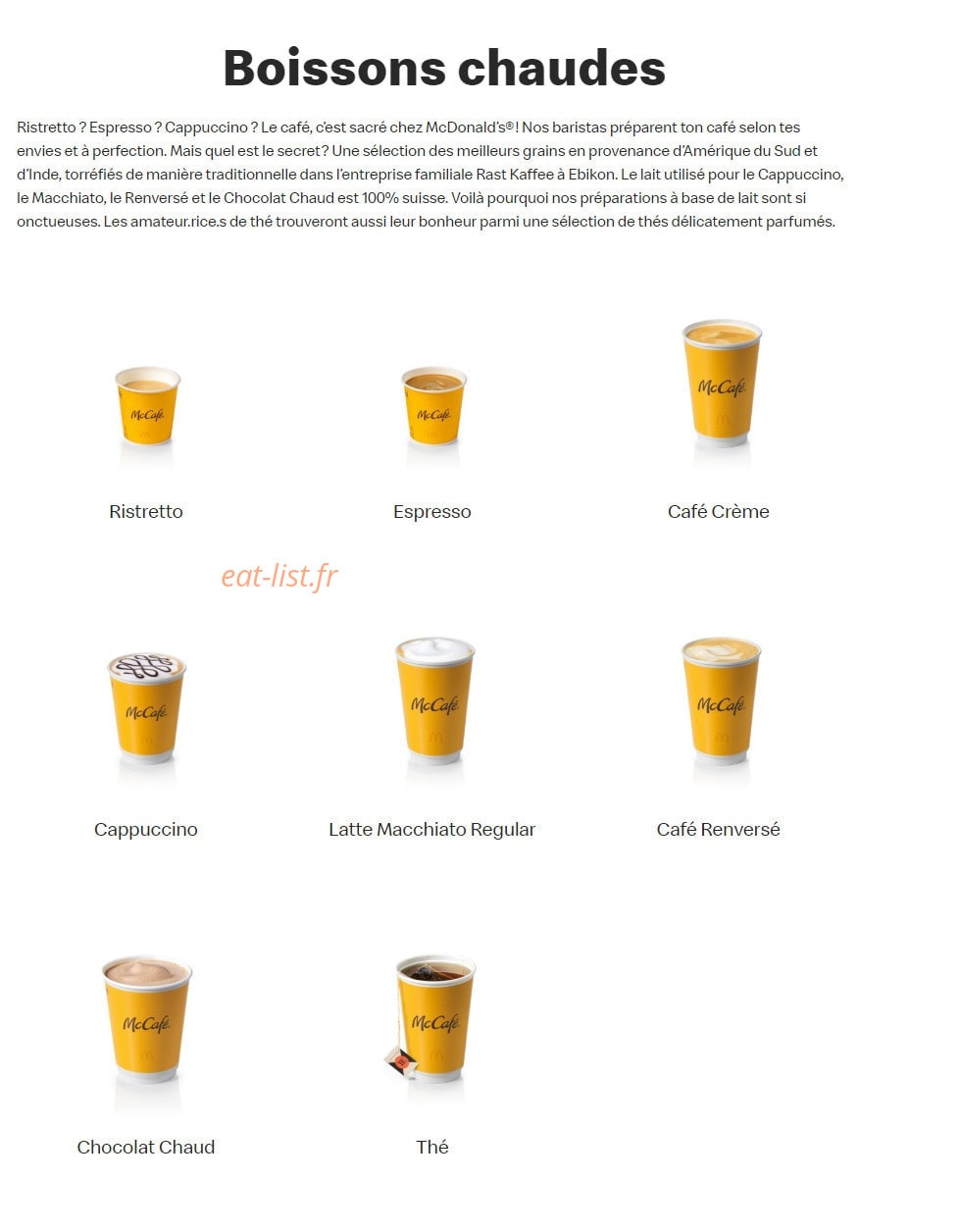 Mc Donald's — carte page 17