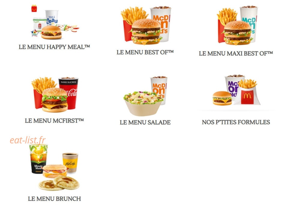 Mc Donald's — carte page 1