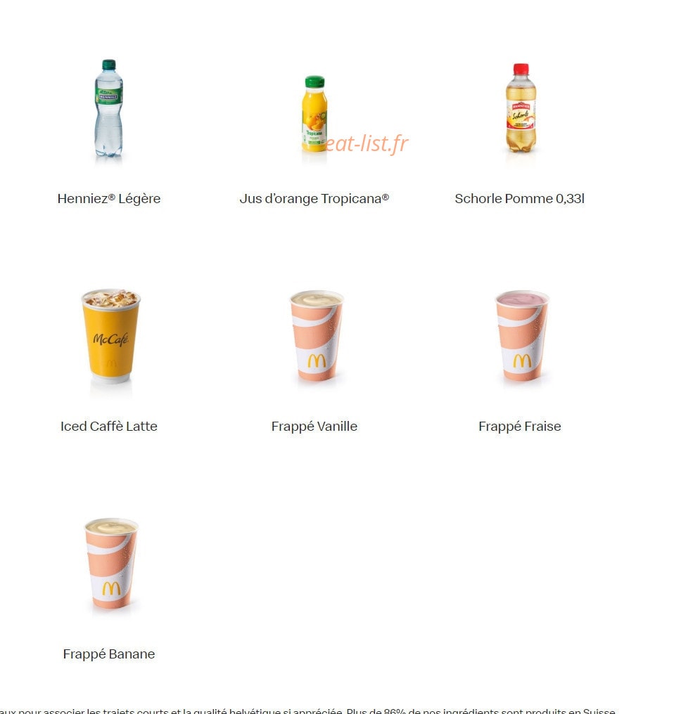 Mc Donald's — carte page 16