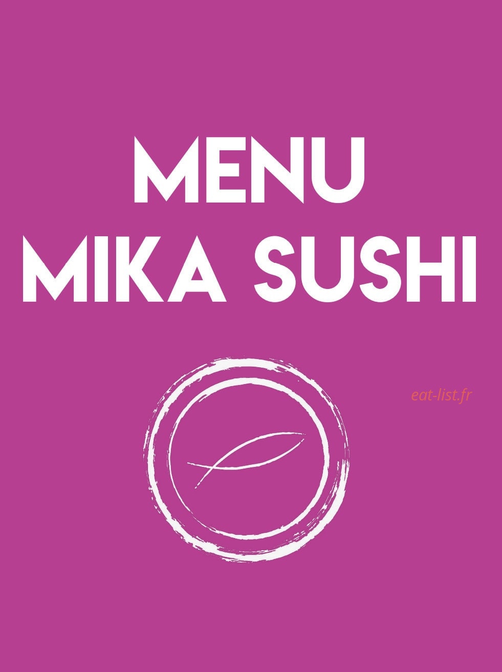 Mika Sushi — carte page 1