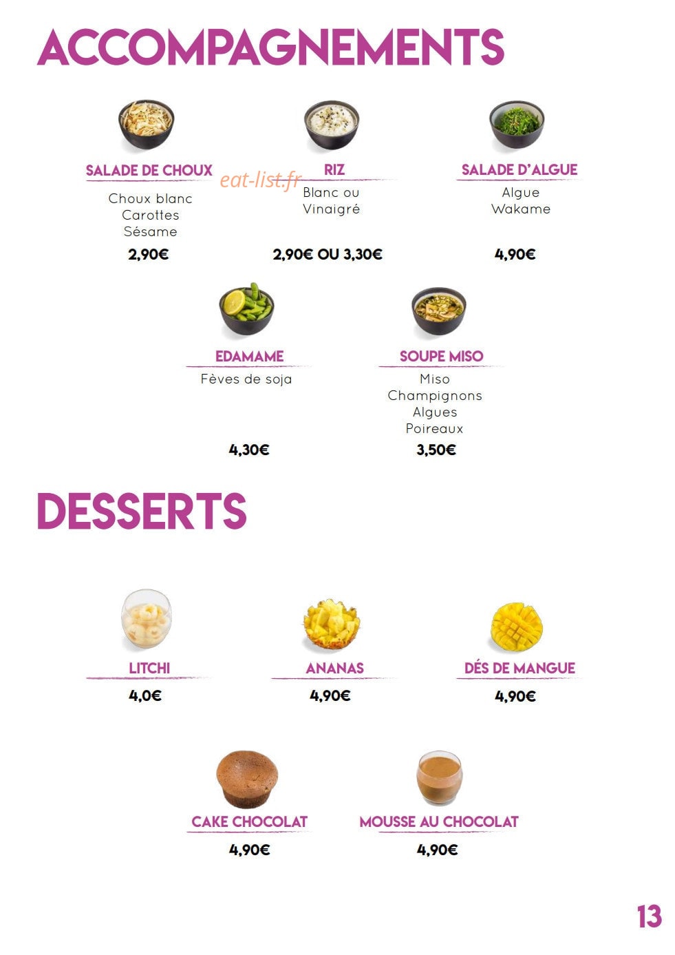 Mika Sushi — carte page 13