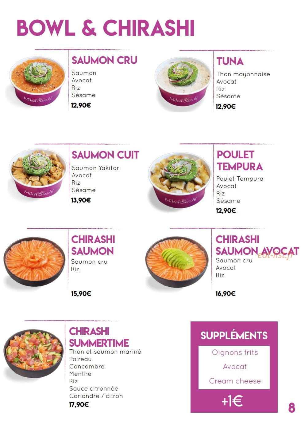 Mika Sushi — carte page 8