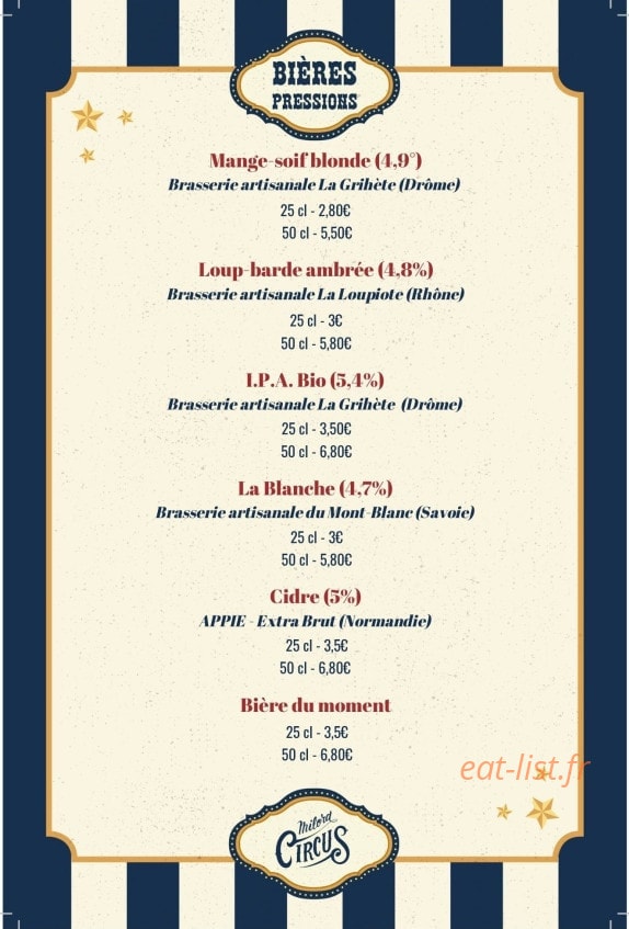 Milord Circus — carte page 2