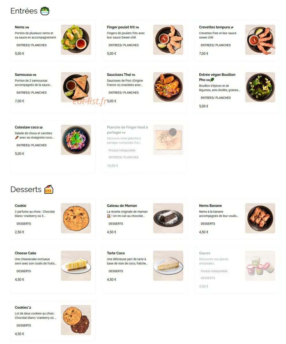 My Little Warung — carte page 1