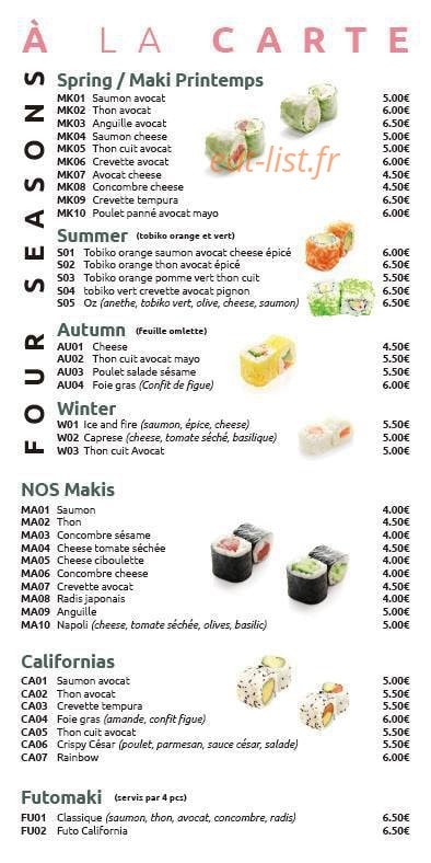 Naruto sushi — carte page 3