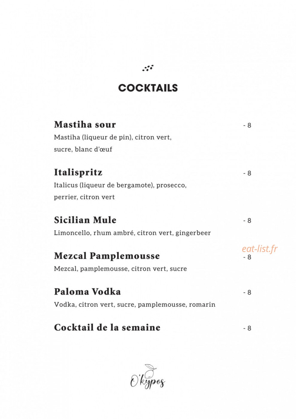 O'Kypos — carte page 3