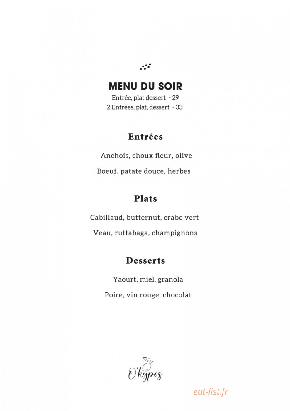 O'Kypos — carte page 2