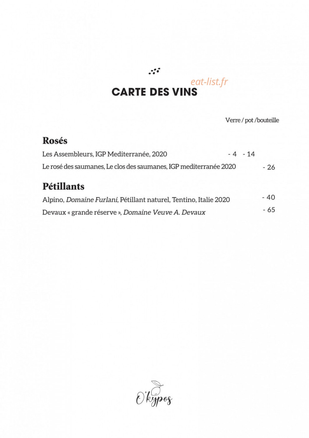 O'Kypos — carte page 6