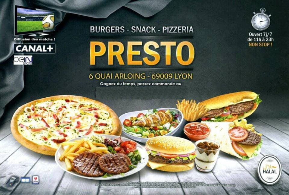 Presto Pizza — carte page 1