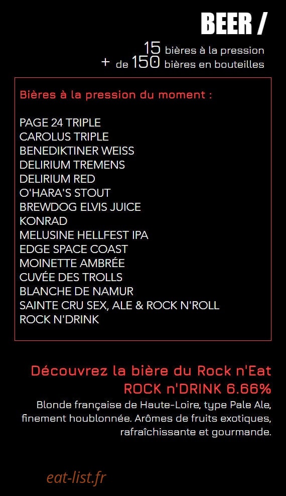 Rock N'eat — carte page 2