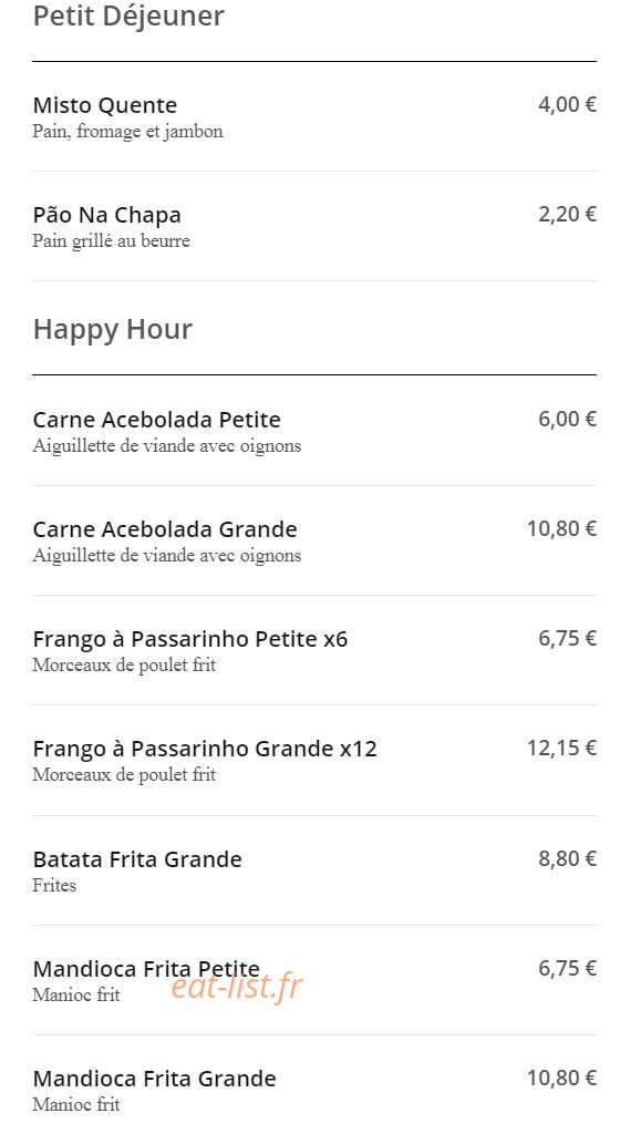 Snack Brasil — carte page 3