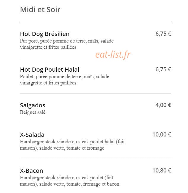 Snack Brasil — carte page 2