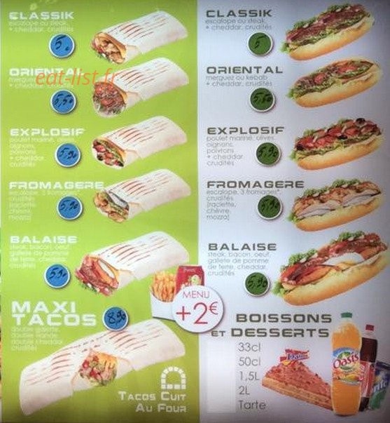 Tacos in the Bag — carte page 2