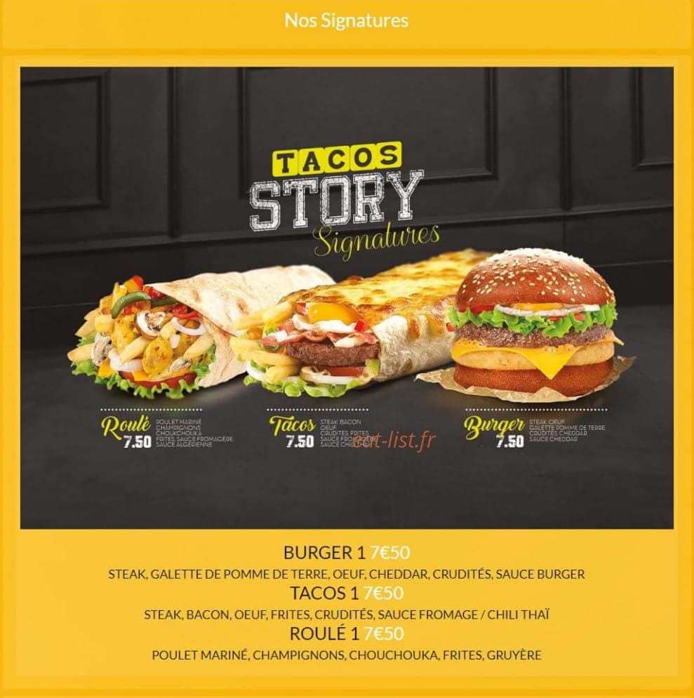 Tacos story — carte page 5