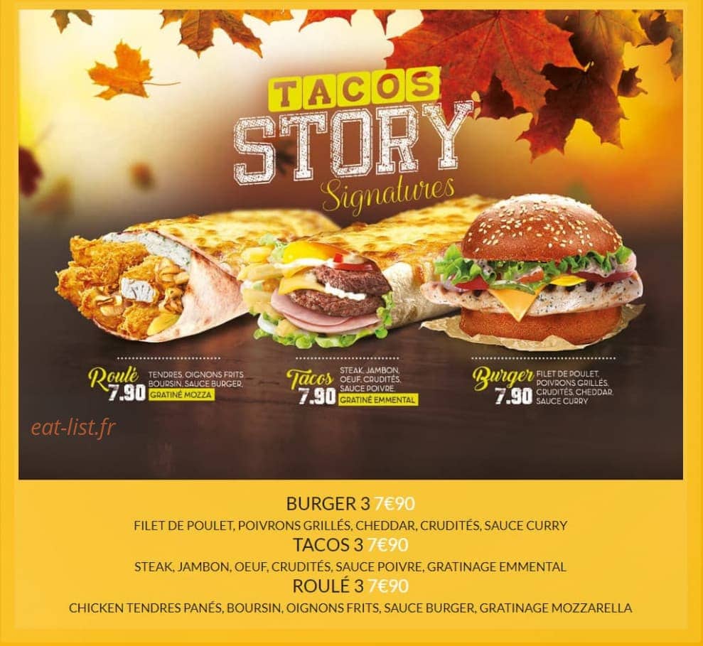 Tacos story — carte page 3