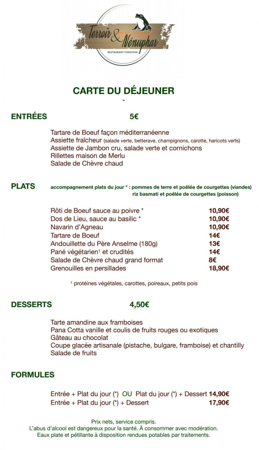 Terroir & Nénuphar — carte page 2