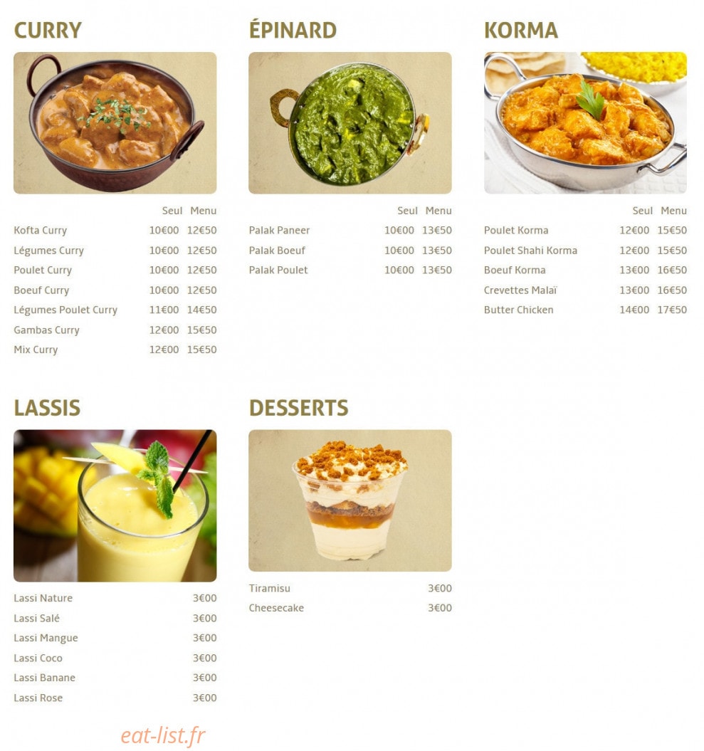 Valmy tandoori — carte page 2