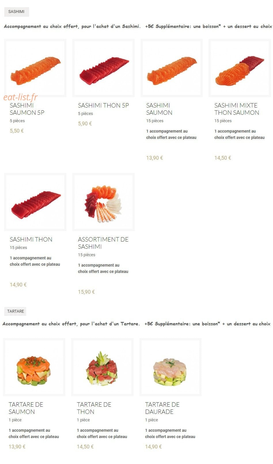 Ato sushi — carte page 6