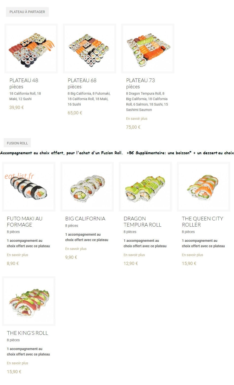 Ato sushi — carte page 3