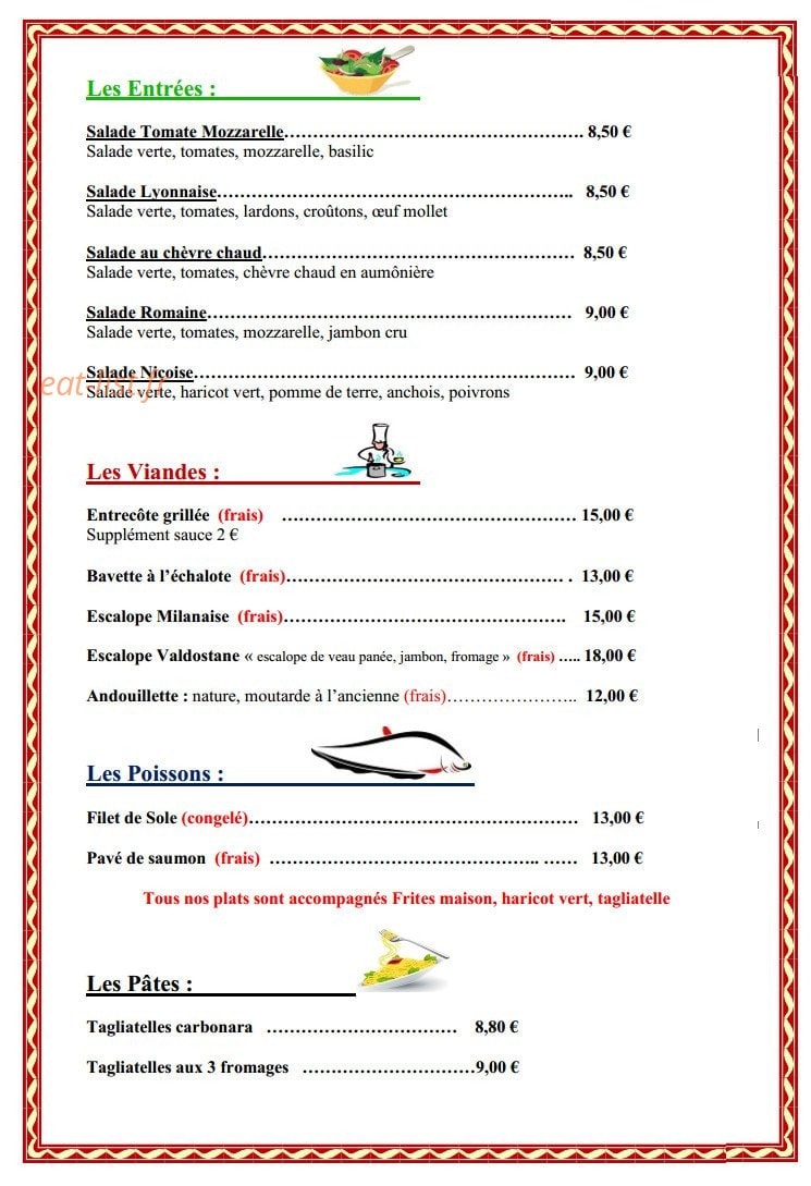 Aux Amities Gourmandes — carte page 2